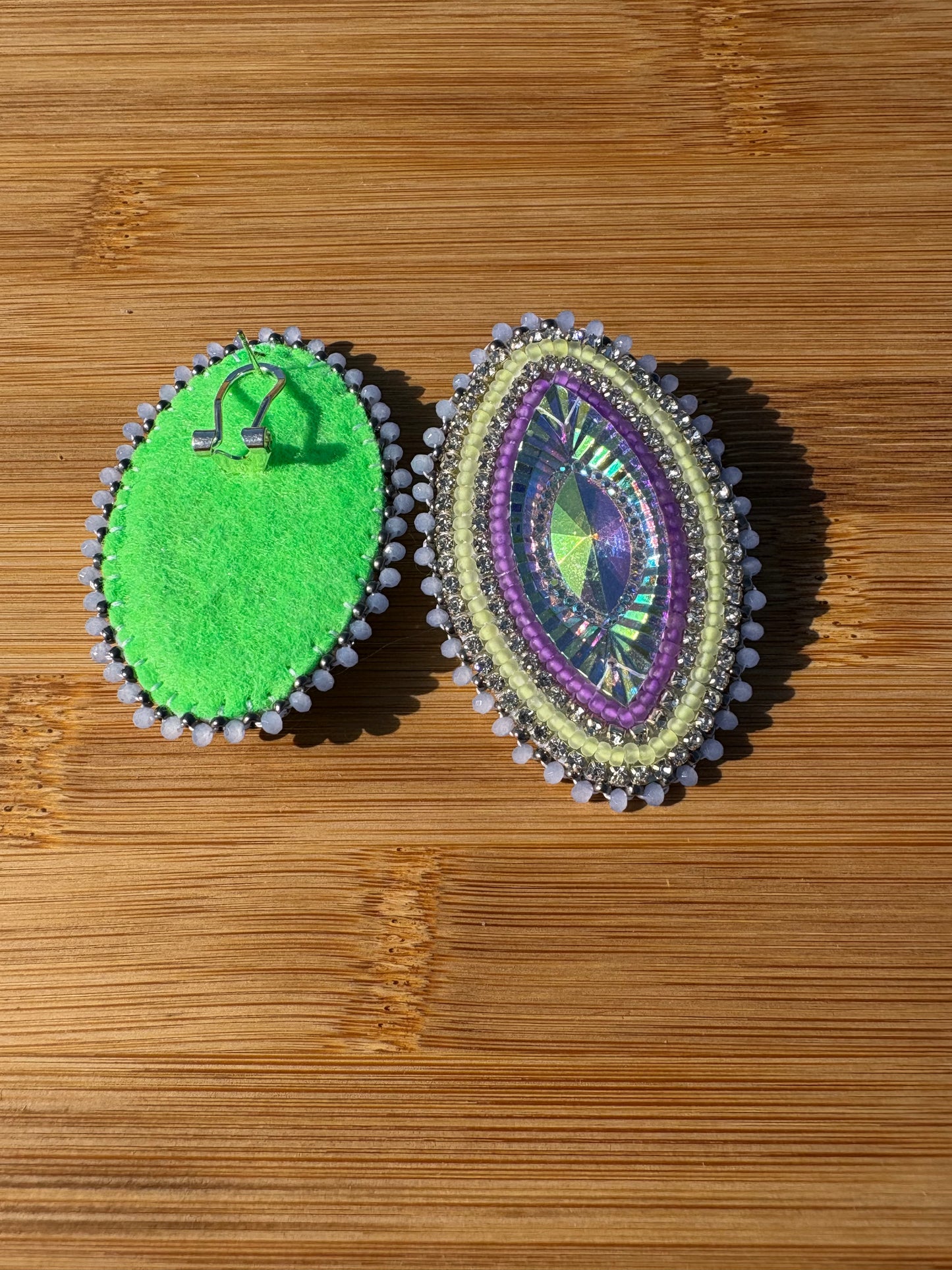 Super Sparkly Earrings with Frosted Beads