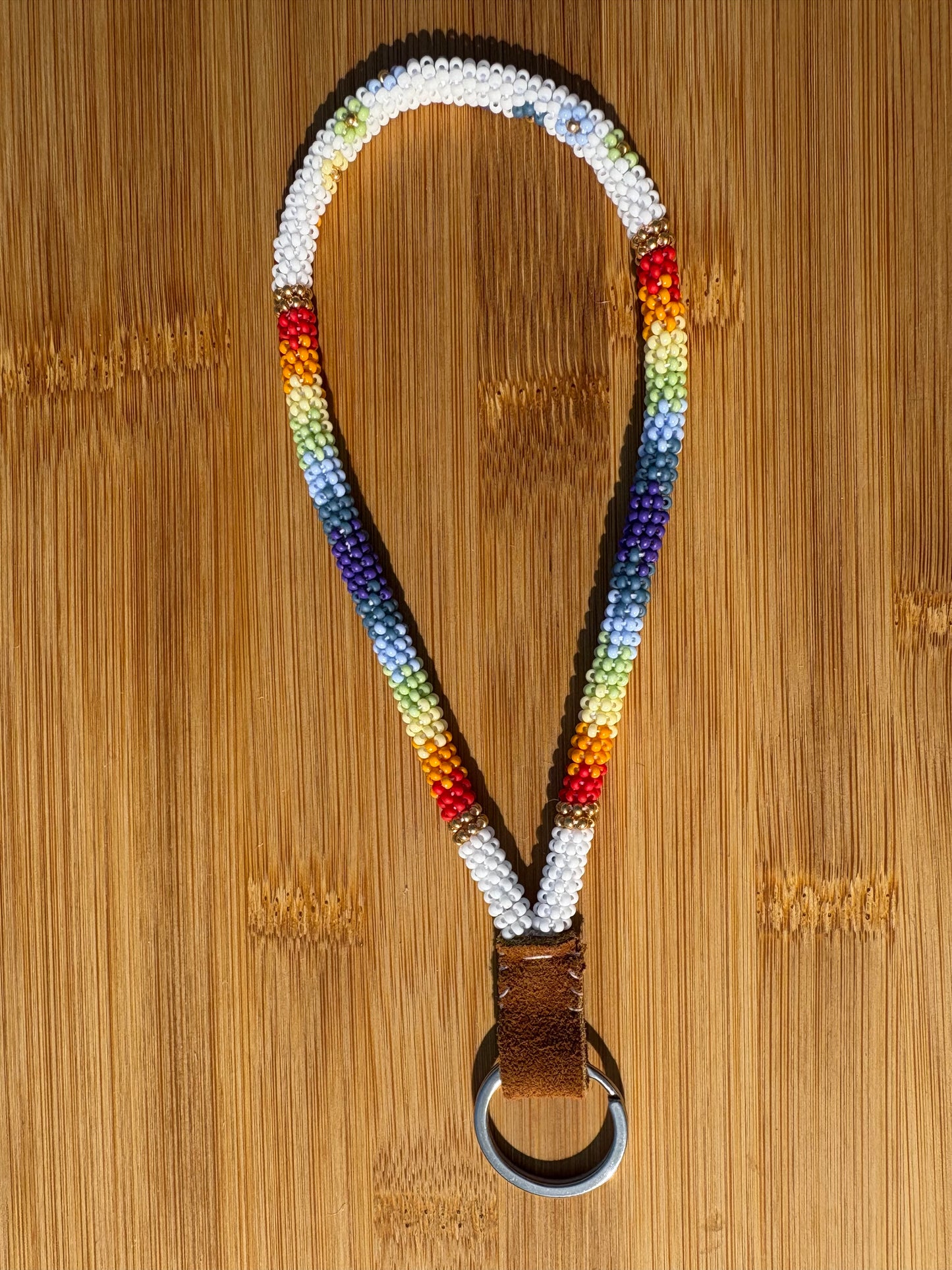 Rainbow Beaded Wristlet