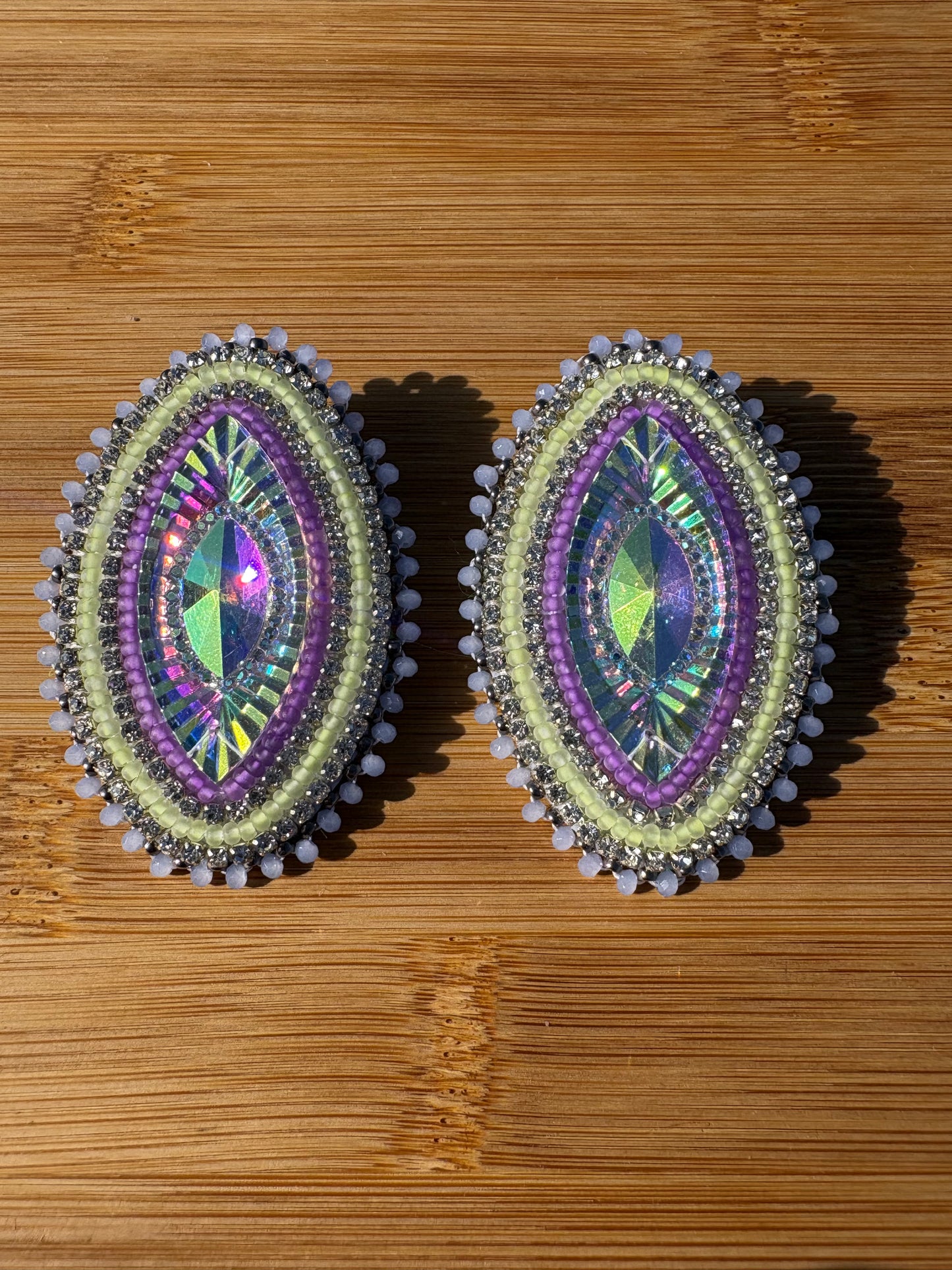 Super Sparkly Earrings with Frosted Beads