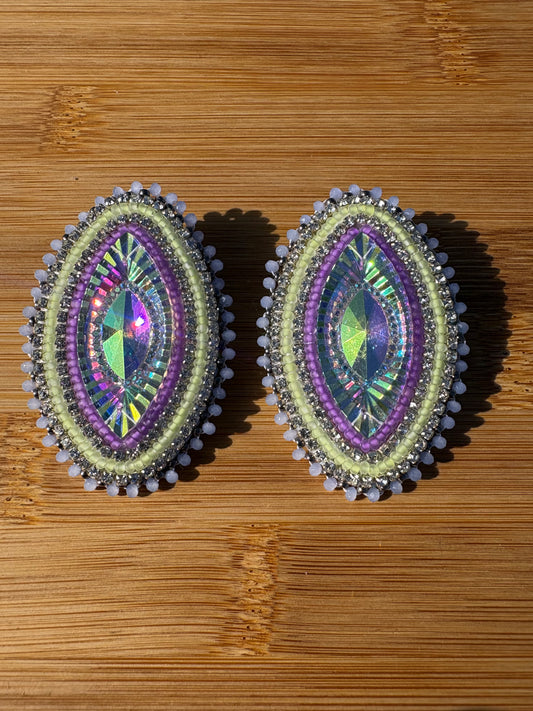 Super Sparkly Earrings with Frosted Beads