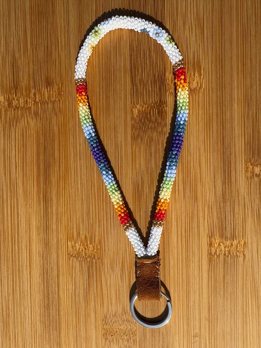 Rainbow Beaded Wristlet