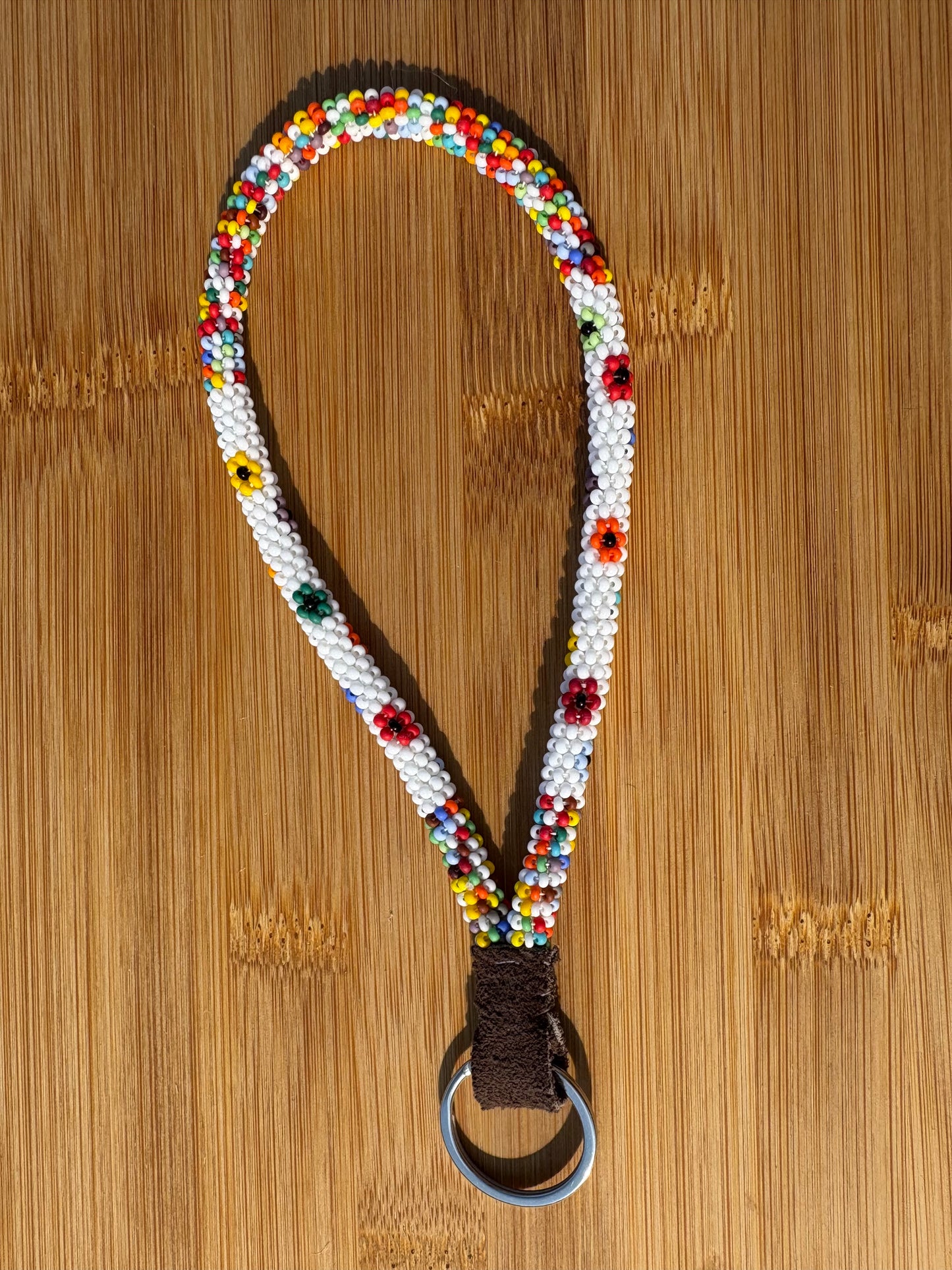 Rainbow Flowers Beaded Wristlet (Matte)