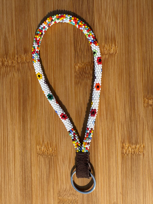 Rainbow Flowers Beaded Wristlet (Matte)