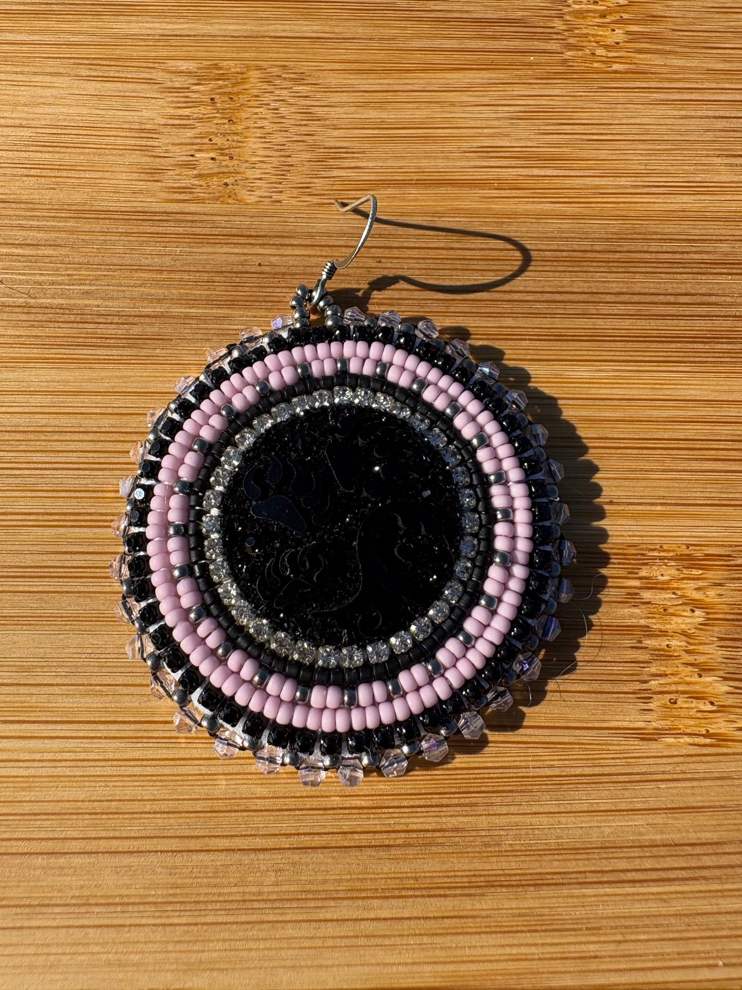 Black and Pink Bear Claw Earrings