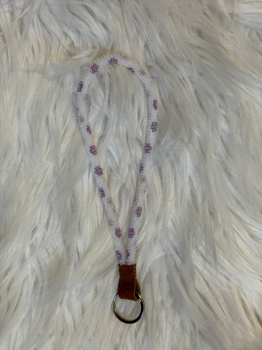 Alabaster Wristlet with Purple Flowers